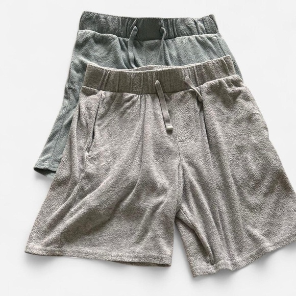 gilly hicks grey & blue terry cloth soft drawstring relaxed lounge shorts xxs - Picture 2 of 6